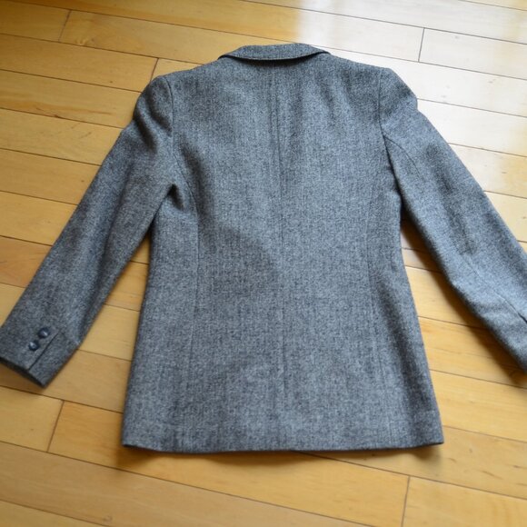 Pendleton Vintage Gray Wool Herringbone Preppy Academia Blazer Jacket Size 2 - Picture 10 of 15